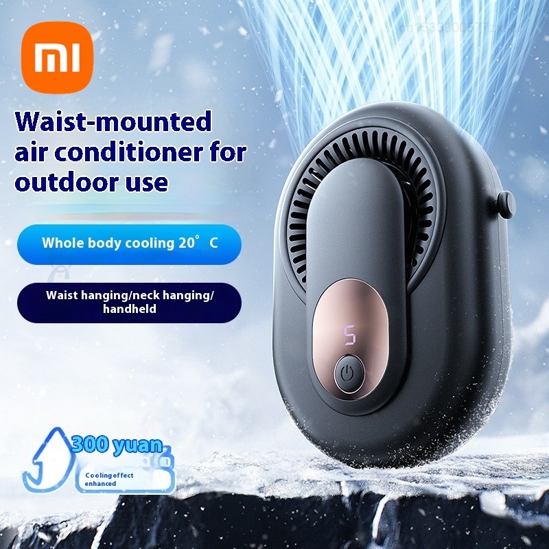 Przenośny wentylator na talię Xiaomi USB, bez użycia rąk, robić zawieszenia na szyję, ładowalny, mini sportowy, 3-stopniowa regulacja prędkości, podwójny wentylator na szyję, robić domu, biura i podróży.