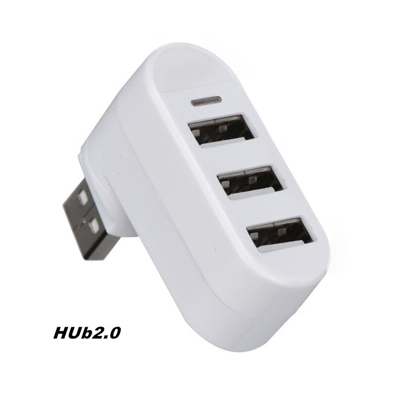 3 Port Multi 2.0/3.0 USB Hub miniaturowy Hub USB dużej prędkości obrotowej przejściówka rozgałęziająca na laptopa na notebooka dla komputer PC akcesoria: white 2.0
