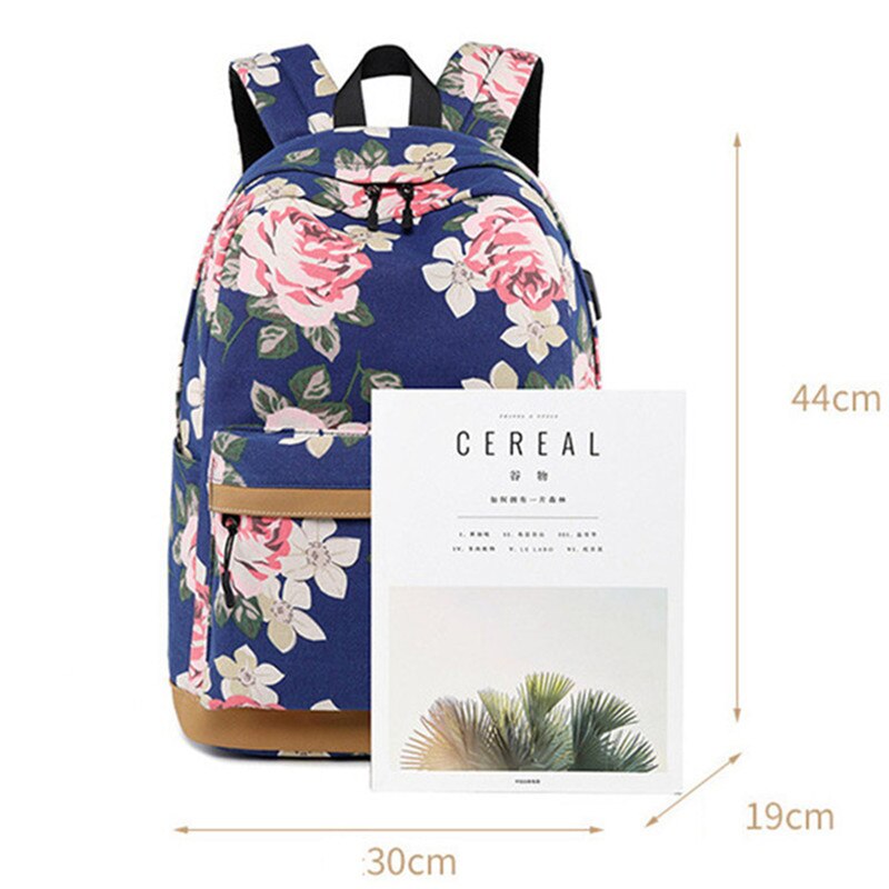 Toevallige Waterdichte Vrouwen Rugzak Bloem Afdrukken Meisjes College Laptop Bookbags Lady Reizen Bagpack Mochilas