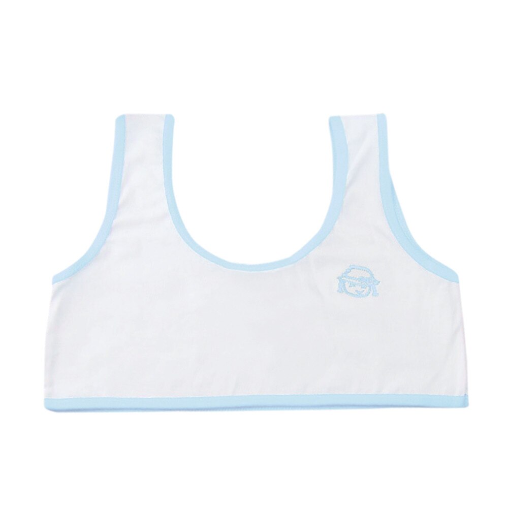 Lovely Baby Girls Tanks Printing Underwear Bra Vest Cotton Children Underclothes Sport Undies Camisoles 1220: Sky Blue
