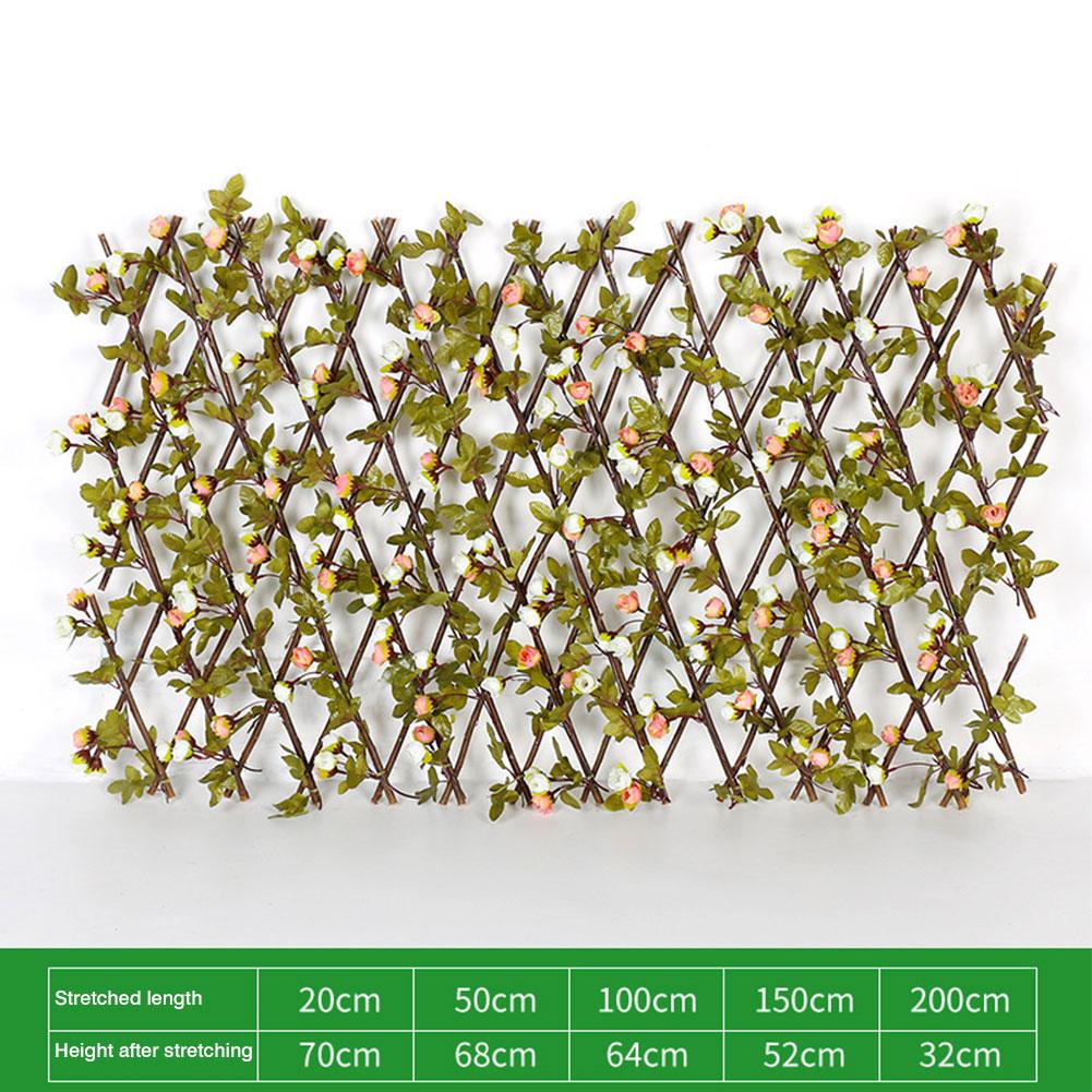 Expandable Faux Privacy Fence Expanding Trellis Fence Retractable Fence Artificial Garden Plant Fence: Medium White pink