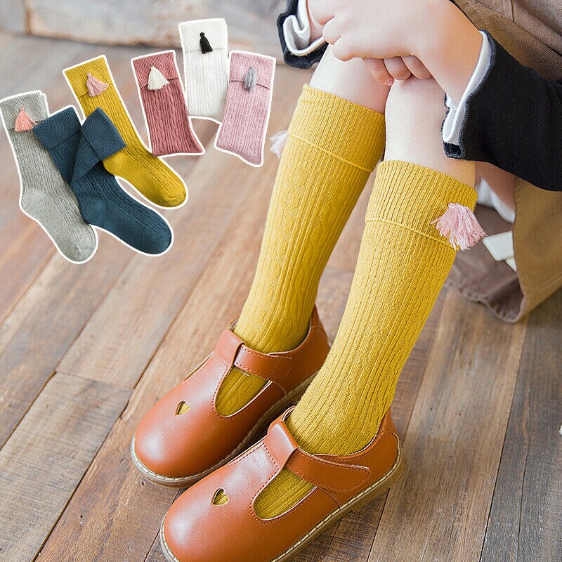 Baby Peuter Meisjes Katoen Knie Hoge Sokken Panty Been Warmer Kousen Voor 1-8Y Modieuze Lange Sokken