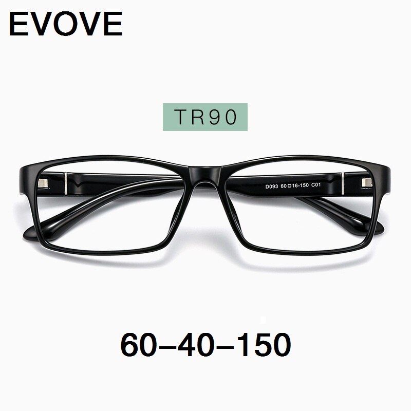 Evove Oversized Eyeglasses Frames Male Women 150mm Wide Glasses Men Spectacles for Prescription Reading Optical Lens black