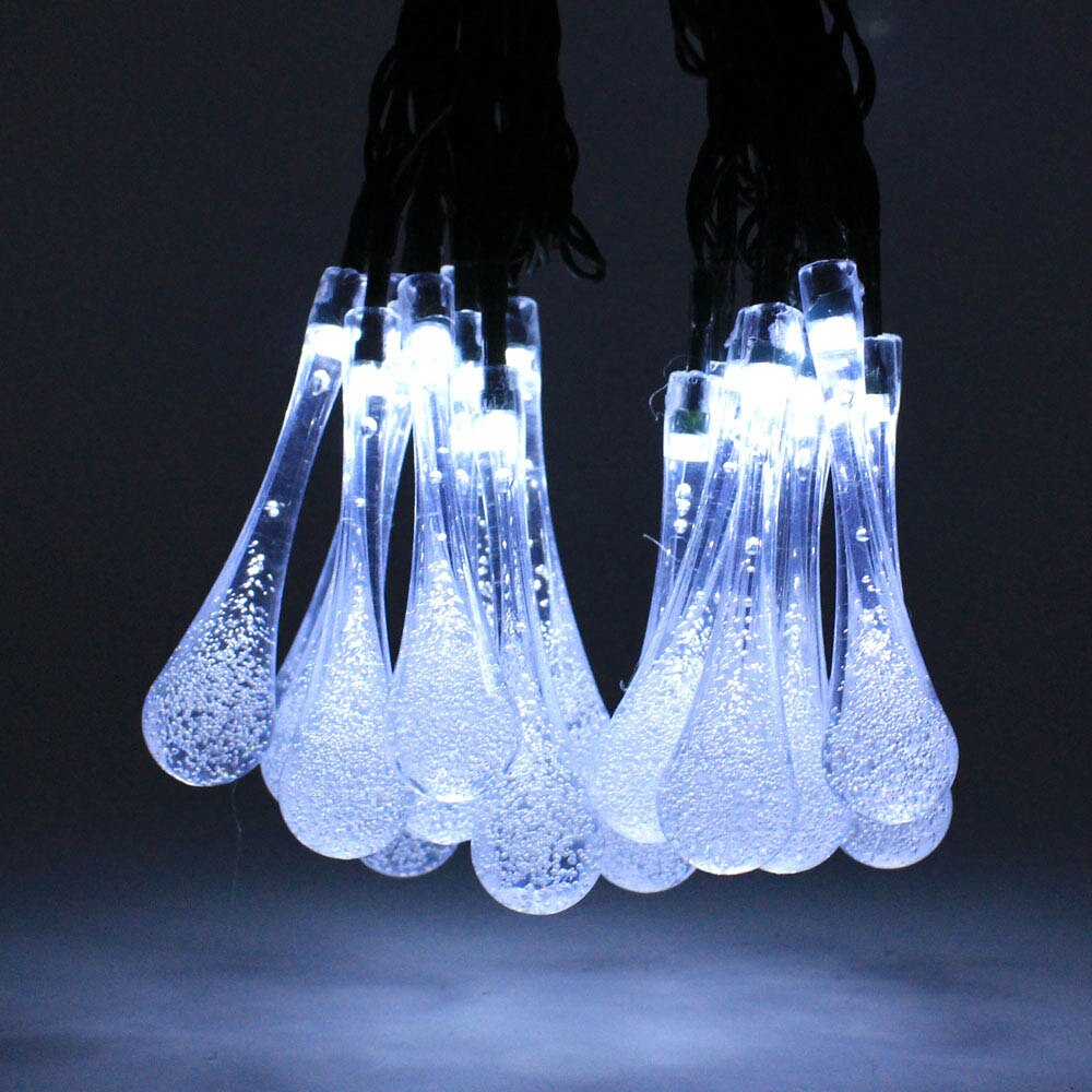 4.8M 6M Solar LED String Lights Flash Water Fairy Lamp Sensor Waterproof For Wedding Christmas Outdoor Garden Decoration: White / 4.8M 20LEDs