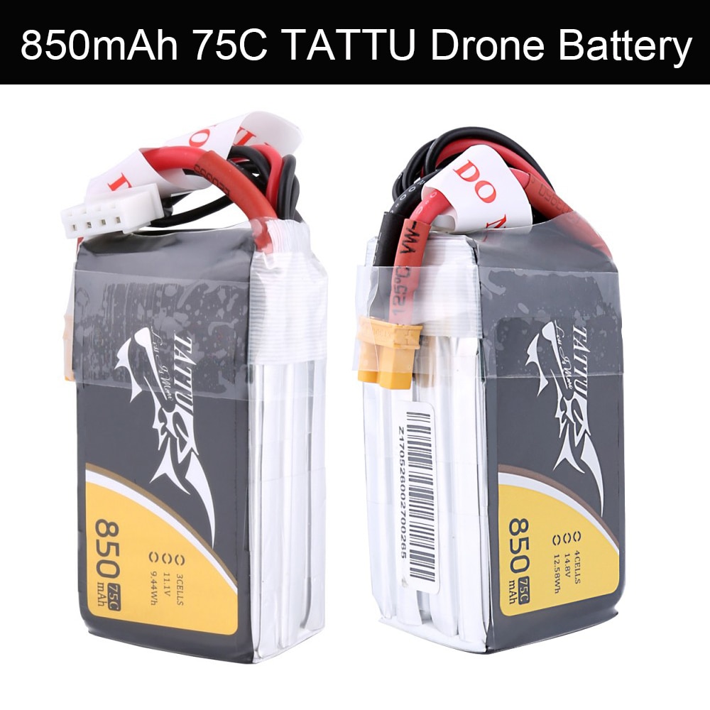 Tattu 850Mah 75C 14.8V 11.1V Lipo Batterij Voor Fpv Drone Hexacopter Octocopter Rc Drone Accessoires Lithium Batterijen