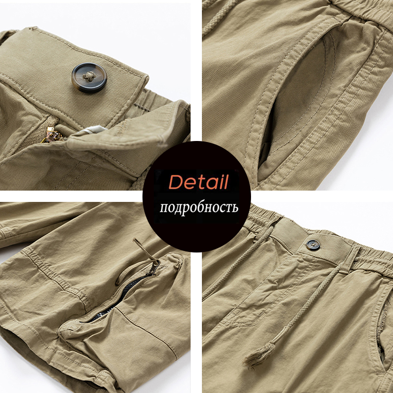 Zomer Heren Cargo Shorts Heren Heren Mode Katoenen Strand Met Meerdere Pocket Shorts Man Lente Casual Joggers Korte Broek Mannen
