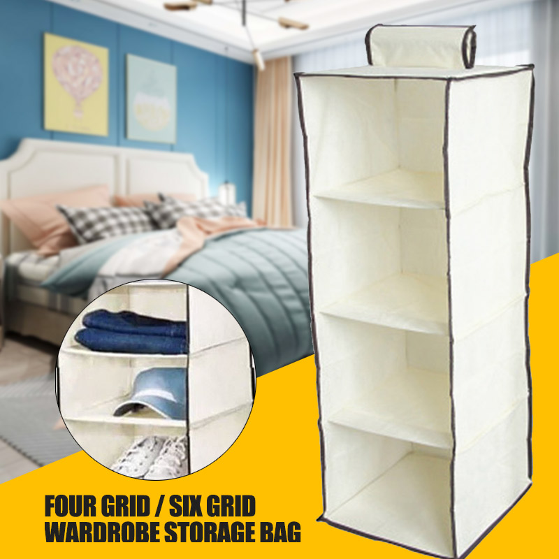 Household Supplies Space Saver Storage Cabinets Hanging Wardrobe Multi-Layer Folding Shelves Shoe Home Portable 4/6 Section room