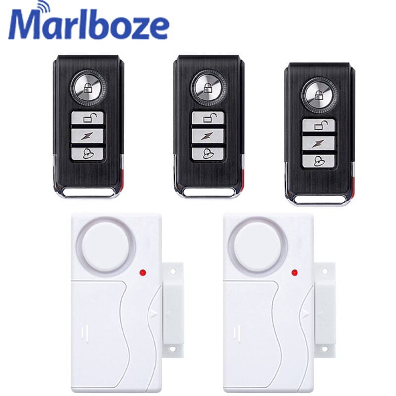 Marlboze-Sensor inalámbrico para puerta y ventana, sistema de seguridad de ABS con Control remoto, alarma antirrobo, protección para el hogar: Set D
