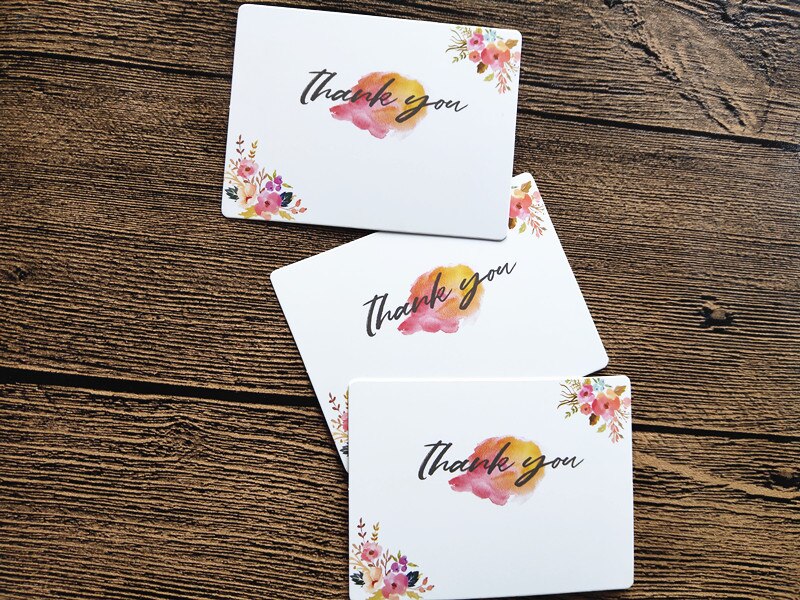 50pcs/lot product Rectangle FLOWER card "Thank you " Small message card Writable card 6x8cm decoration card
