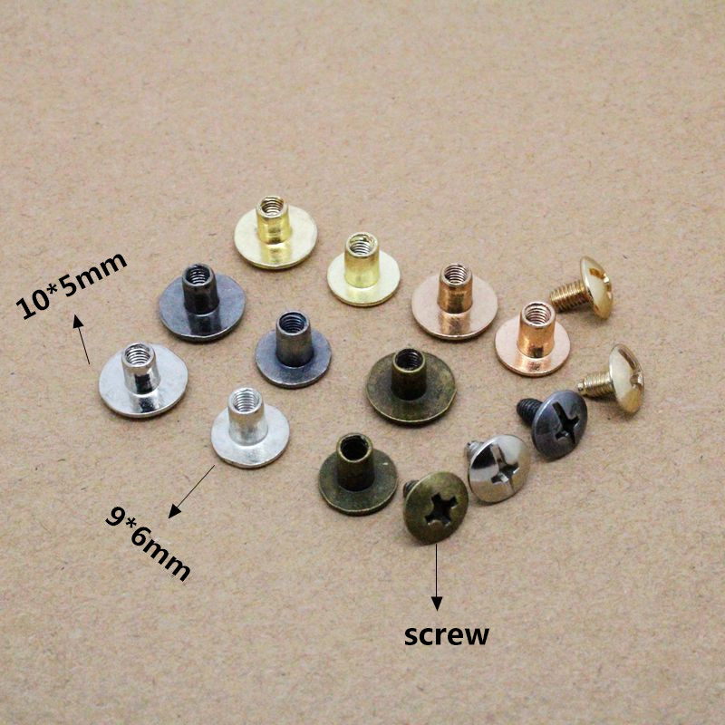Perno de remache con tornillo en forma de I de lado plano para correa de libro, bolso de cuero para manualidades, sombrero, zapato, ropa, vaqueros, accesorios para Collar de Mascota