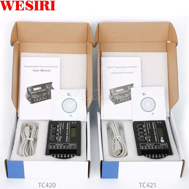 TC420 TC421 Time Programable RGB LED Controller Dimmer DC12V/24V 5 Channel Common Anode for RGB LED Lights Aquarium Lighting