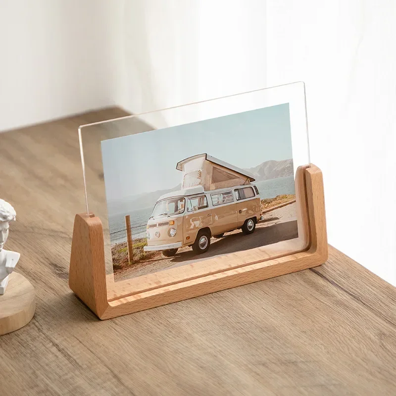 Cadre Photo en bois acrylique, porte-Photo de mariage, décor de bureau, Porta Retrato: 7 pouces / YELLOW