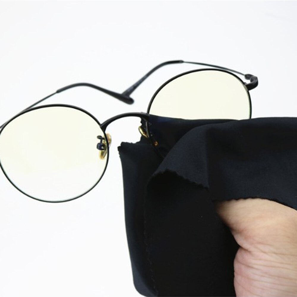 10PCS Mircrofiber Glasses Cloth Sunglasses Eyeglasses Cleaning Accessories Computer Screen Wiper Camera Lens Cloth Black 15x15CM