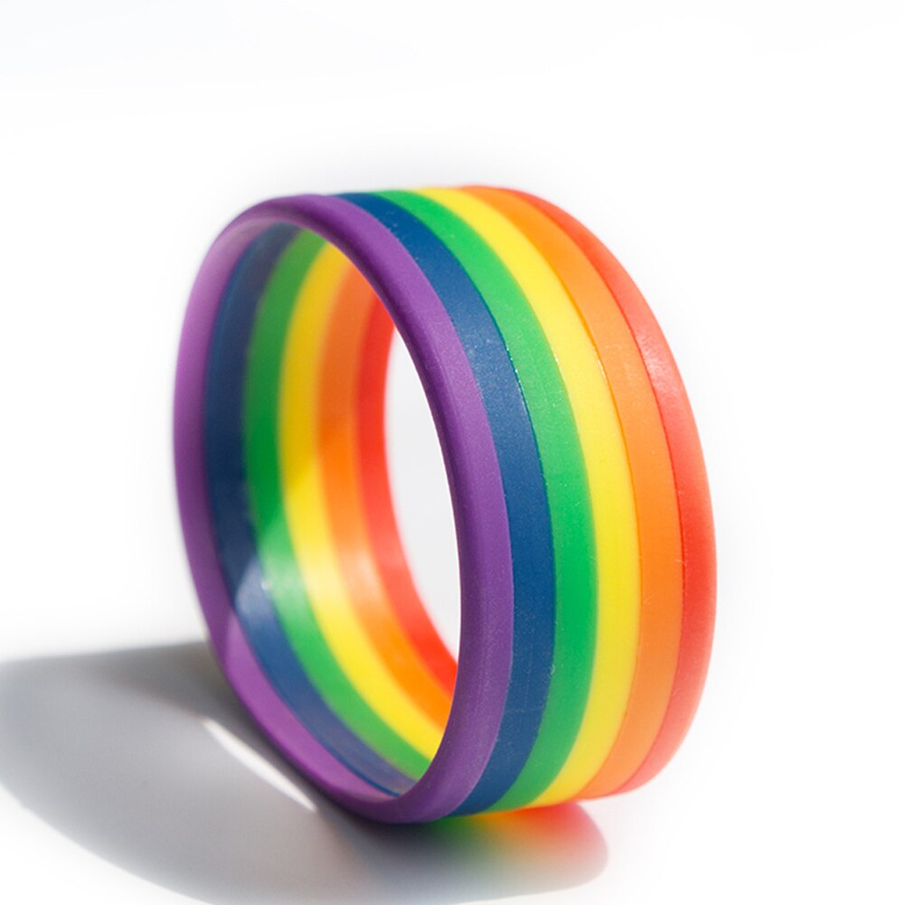 Mannen vrouwen Rainbow Band Siliconen Gay Lesbische Polsband Armband