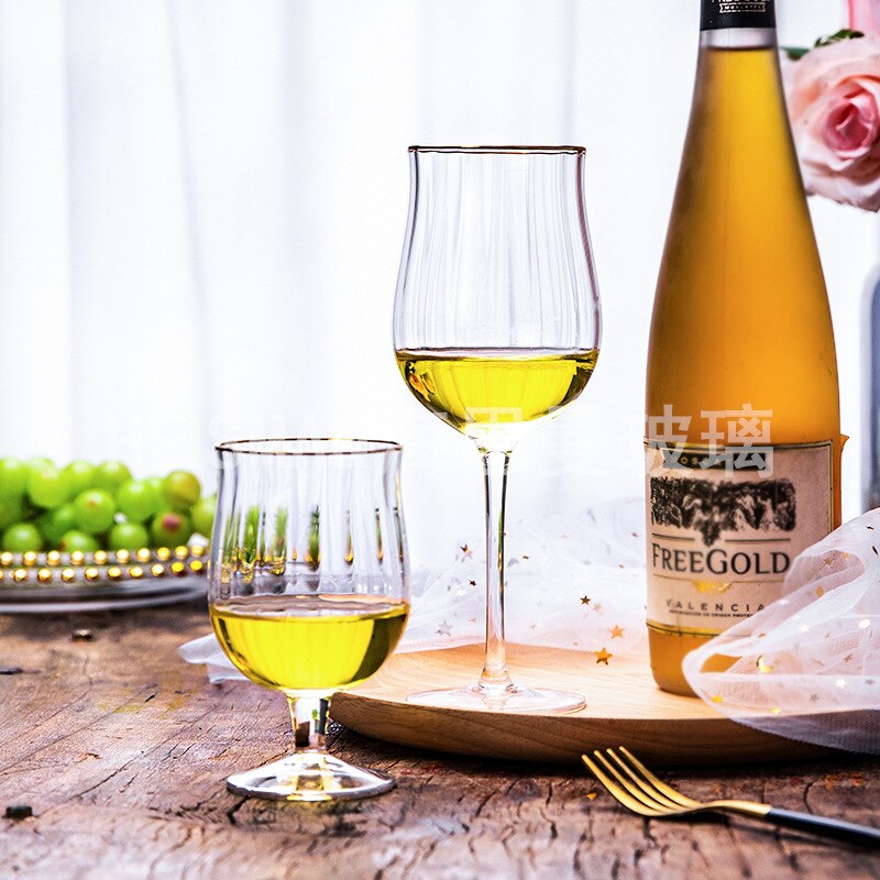 Blyfritt kristallhögt glas tulpan rött vinglas vertikalt randglas vinglas champagneglas