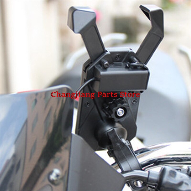 1PC ABS Motorcycle Charger Cell Phone Mount Holder Clamp with USB Charger For Electric Bicycle Scooter ATV GPS Holder Universal
