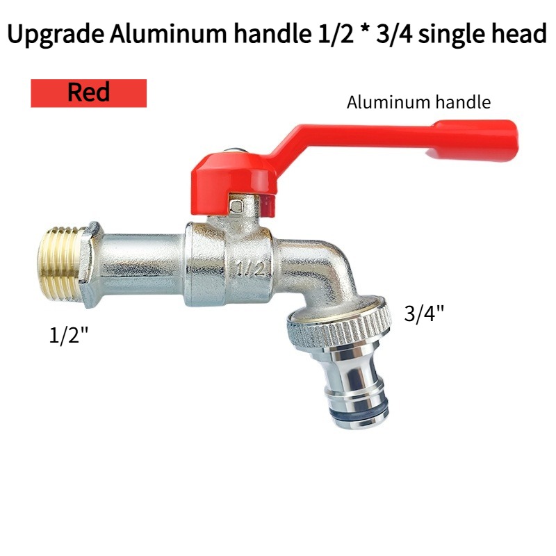Outils de jardin robinet d'eau en laiton 1/2 "extérieur et intérieur utilisé levier marche/arrêt facile poignée robinets d'alimentation d'arrosage robinet à tournant sphérique: Bleu