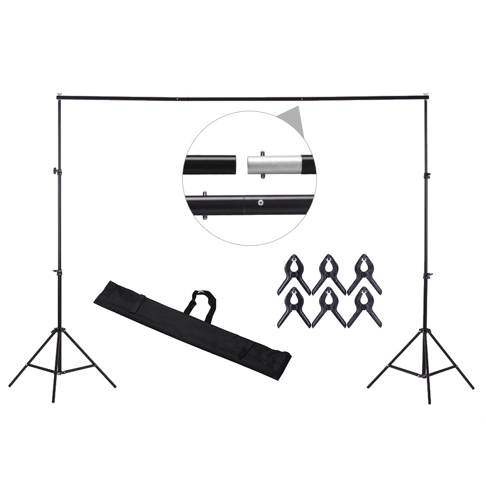 200 * 200cm/78 *78inches Aluminium Alloy Studio Background Backdrop Stand Support System Kit Heavy Duty Photo Video Crossbar Kit