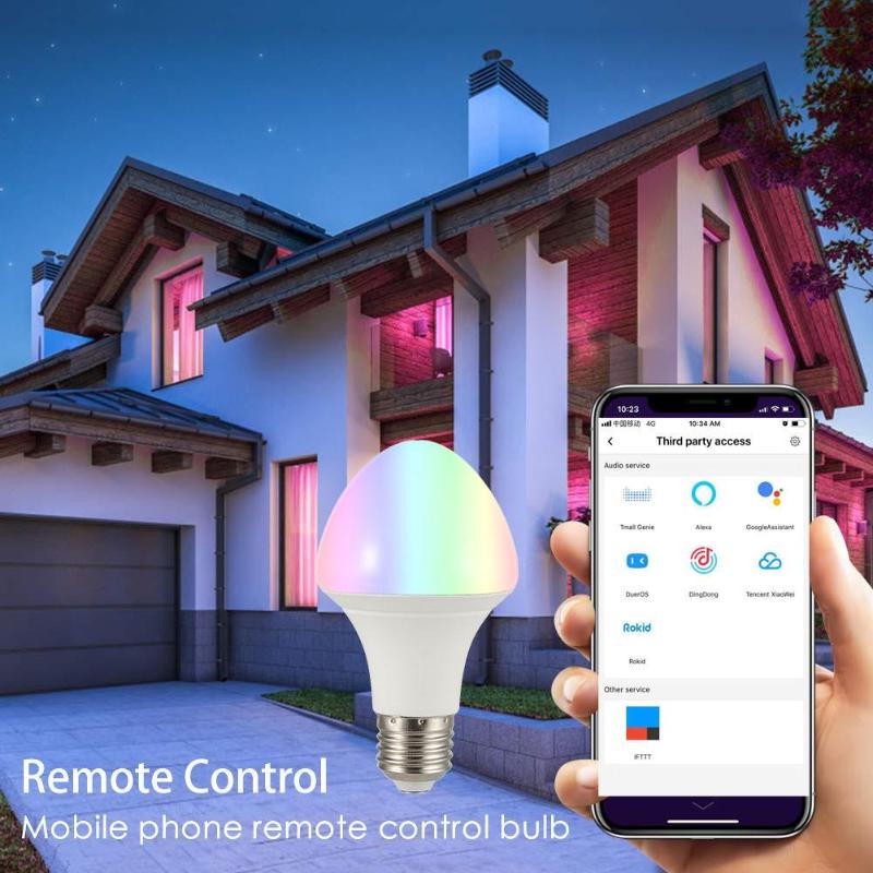RGB Full Color Smart Bulb Compatible APP Voice Remote Control with Profile E27 LED Dimmable Energy Saving Lighting