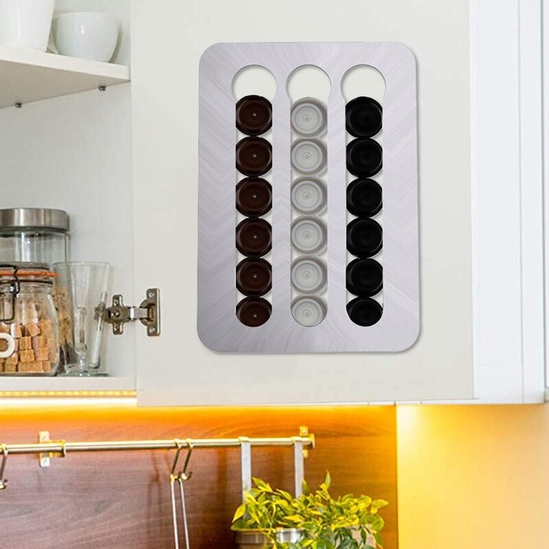 Koffie Capsule Houder Stander Voor Dolc Gusto Capsule Opbergrek Muur Opslag Beugel Kan Tegemoet 18: silver