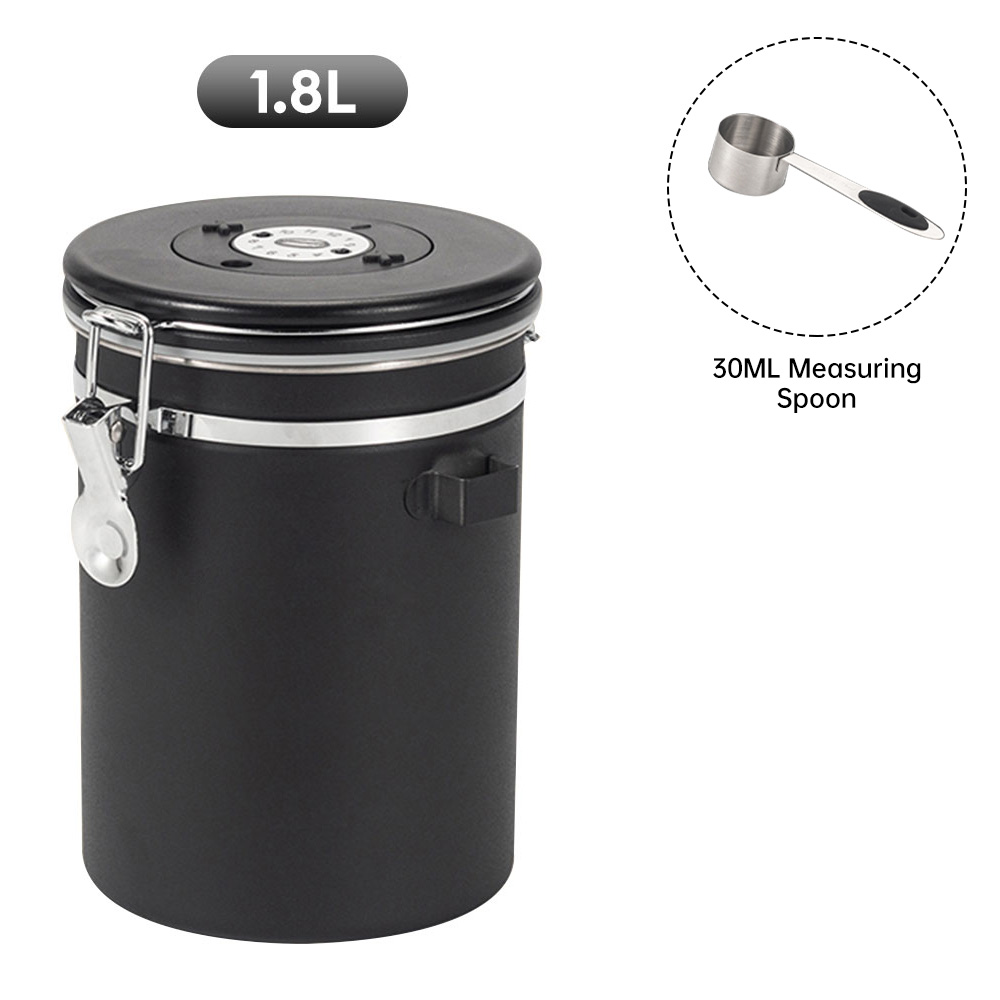 1.2/1.5/1,8 l Edelstahl-Kaffeebohnen dose Kaffee behälter mit großer Kapazität Versiegelung Kaffee füllung Lebensmittel lagerung enthalten: Licht Gelb