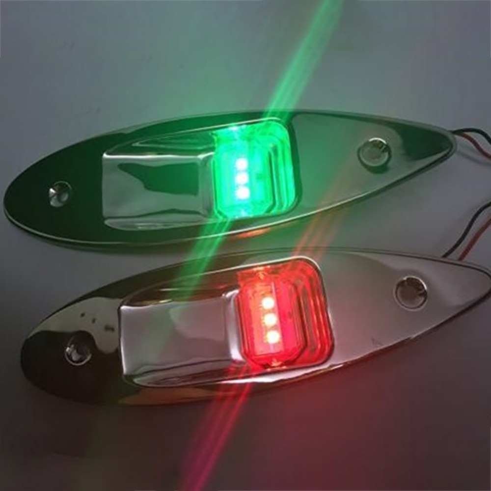 Luces de navegación, lámpara de señal para barco, Juego de 2 uds., impermeable, anticolisión, partes exteriores a prueba de polvo, lámparas indicadoras de barcos marinos