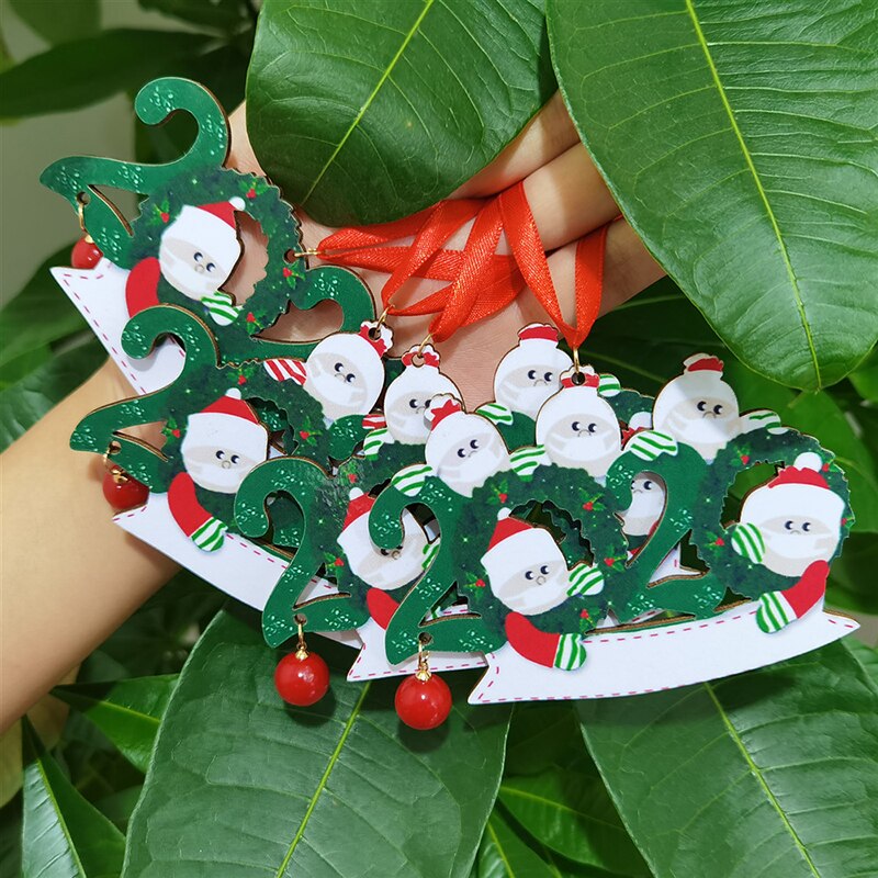 Kerst Jaar Familie Diy Handgeschreven Naam Gezichtsmasker Snowman Hanger Kerst Decoraties Voor Huis