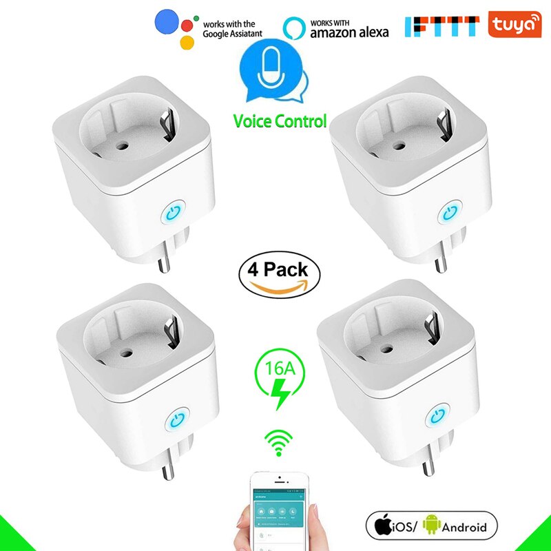 Smart Wifi Power Plug with Power Monitor Smart Home Wifi Wireless Socket Outlet Electrical Equipment Supplies Electrical Sockets