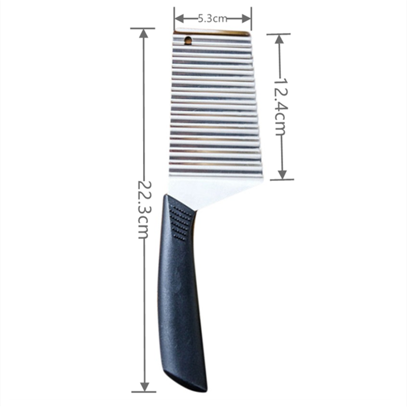 Stainless Steel Potato Chip Slicer Dough Vegetable Fruit Crinkle Wavy Slicer Knife Potato Cutter Chopper French Fry Maker Tool: Slicer Knife