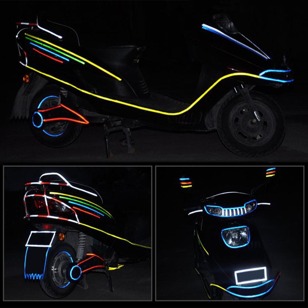 1Cm X 8M Fiets Stickers Reflecterende Tape Fluorescent Mtb Fiets Strips Fietsen Mtb Tape Voor Helm Motorfiets scooter