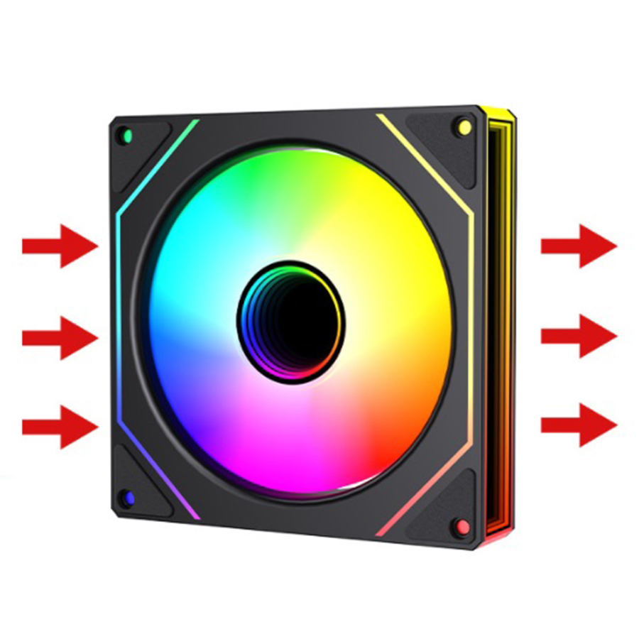 PRISM 7 PRO Case Cooling Fan 12cm ARGB 5V 3Pin 4 Pin PWM Computer Chassis Fan Infinity Mirror Silent Ventilador: Black