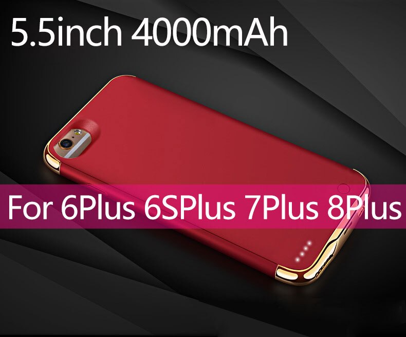 3500/4000Mah Battery Charger Case Voor Iphone 6 6s 7 8 Power Bank Ultra Dunne Externe Backup Battery Case Voor Iphone 6 6s 7 8Plus: Red i6P 6SP 7P 8P