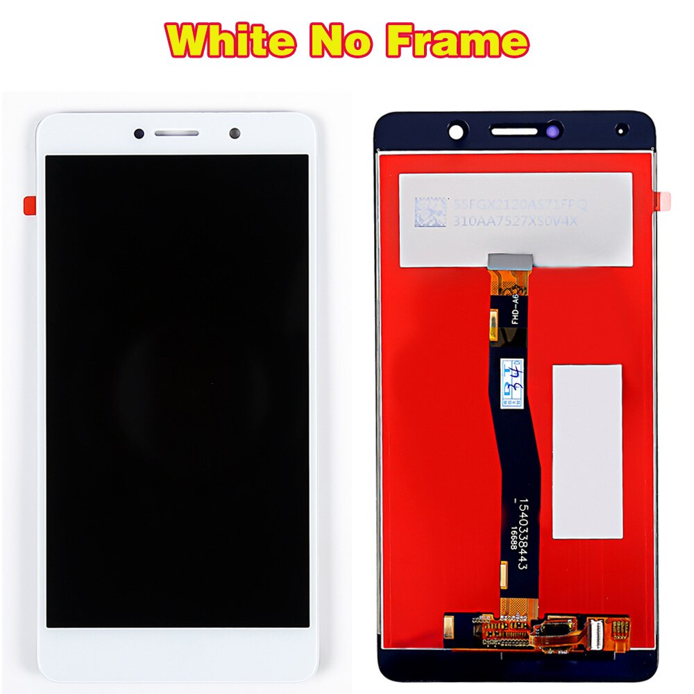 Huawei LCD Display For Huawei Honor 6X BLN-L24 BLN-AL10 BLN-L21 BLN-L22 touch screen Digitizer Assembly Frame with Free Tools: White  without Frame
