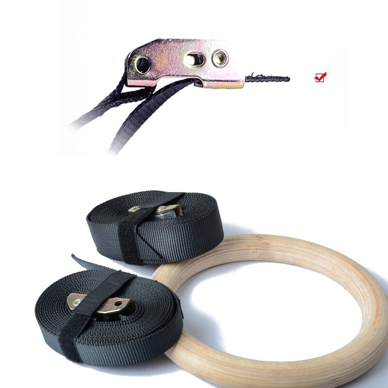 Anéis da Ginástica de madeira Anéis De Ginástica com Ajustável Longo Fivelas Tiras Treino Para Home Gym & Aptidão Cruz