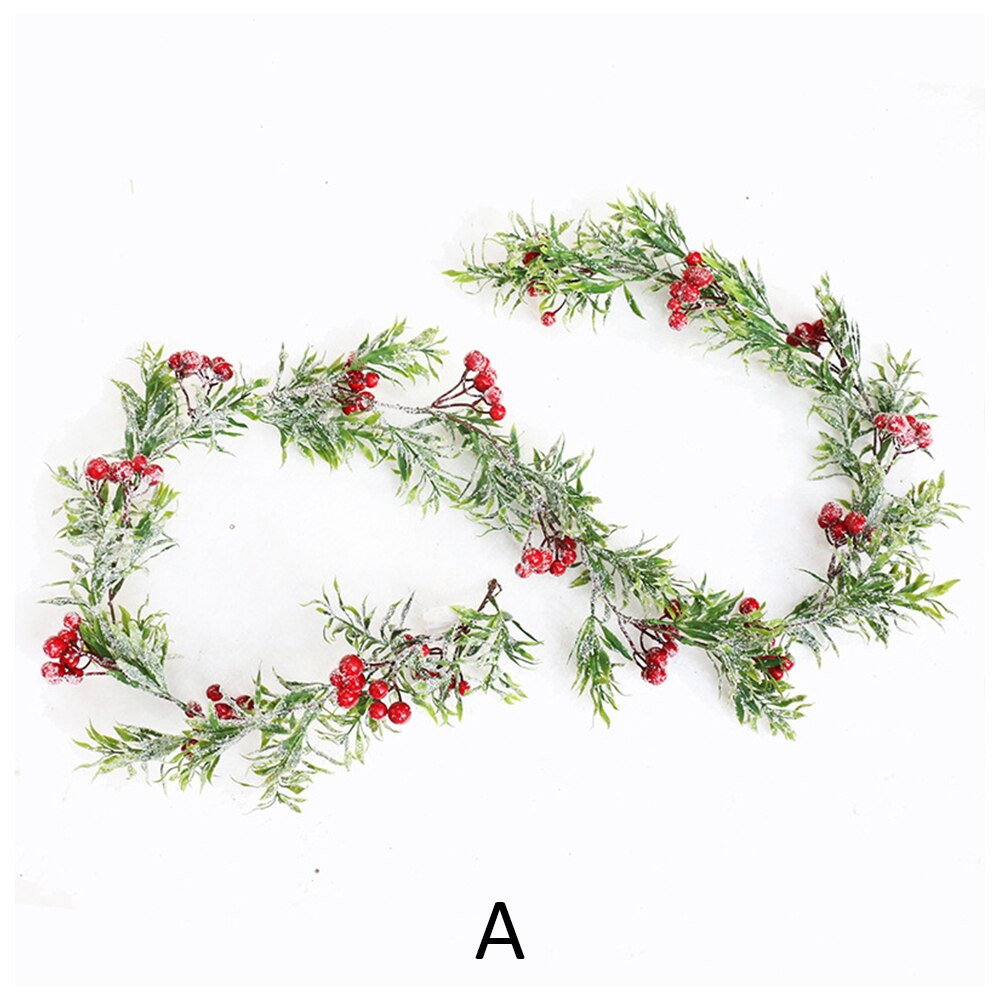 1,7 m Künstliche Berry Kiefer Äste Grüne Weihnachten Girlande Kranz Weihnachten Home Party Weihnachten Decor Hängen Ornament für Kinder: 1pc 1.7m Rattan A