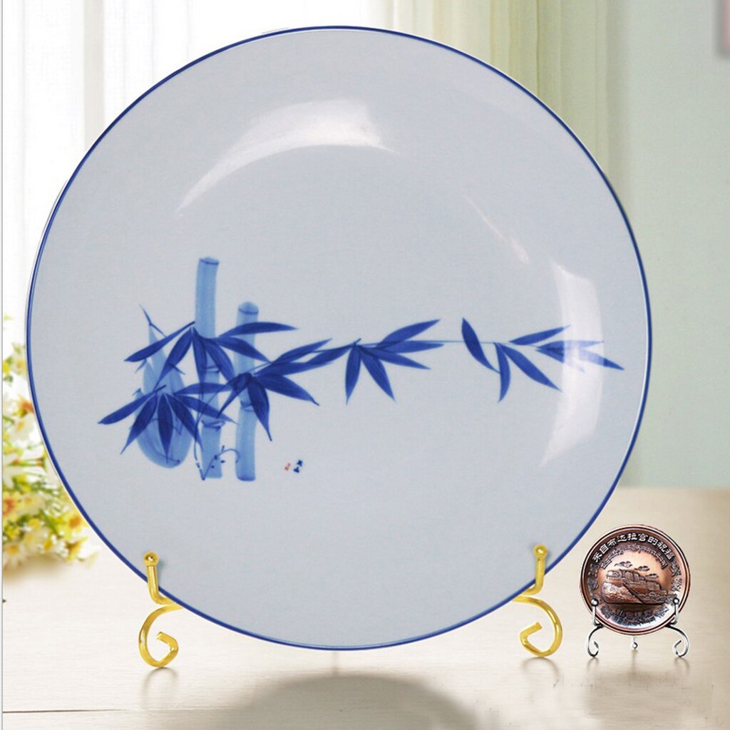 4 -12inch Gold Iron Stand Easel Art Display Stand Bowl Plate Display Rack Dish Holder Rack, Kitchen Storage Easel Stand