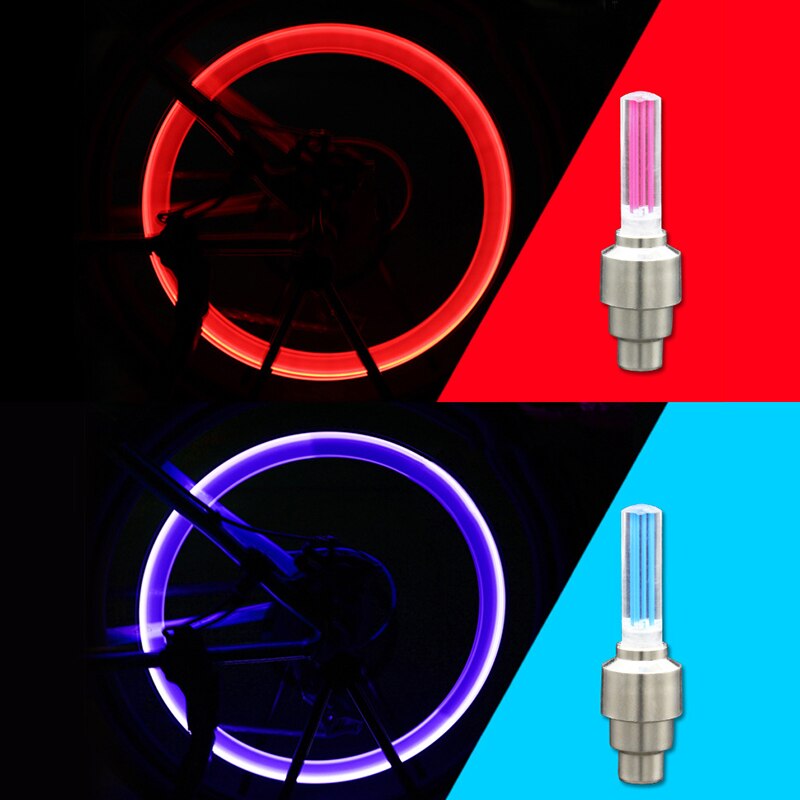 2 Stuks Led Light Voor Auto Wiel Moto Bike Tire Valve Cap Decoratieve Lantaarn Ventiel Capflash Spoke Neon lamp