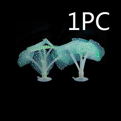 1PC meduse fluorescenti artificiali acquario pesce carro armato decorazione corallo piante acquatiche abbellimento sei bellissimi colori: verde 1pezzi