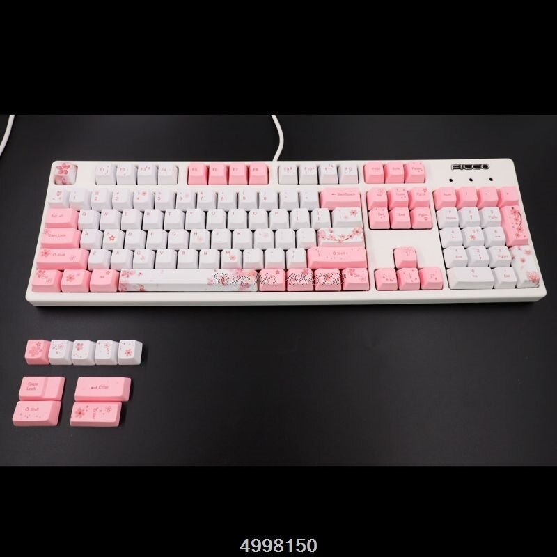 OEM PBT Cherry Blossom Keycap Mechanical Keyboard Keycaps Dye-Sublimation Keycap