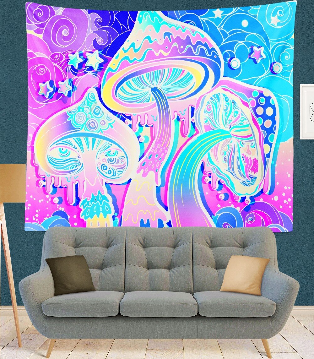 India Mandala Tapestry purple mushroom Wall Hanging Boho Decor Wall Cloth Tapestries Psychedelic Hippie Mandala Wall Carpet: 6