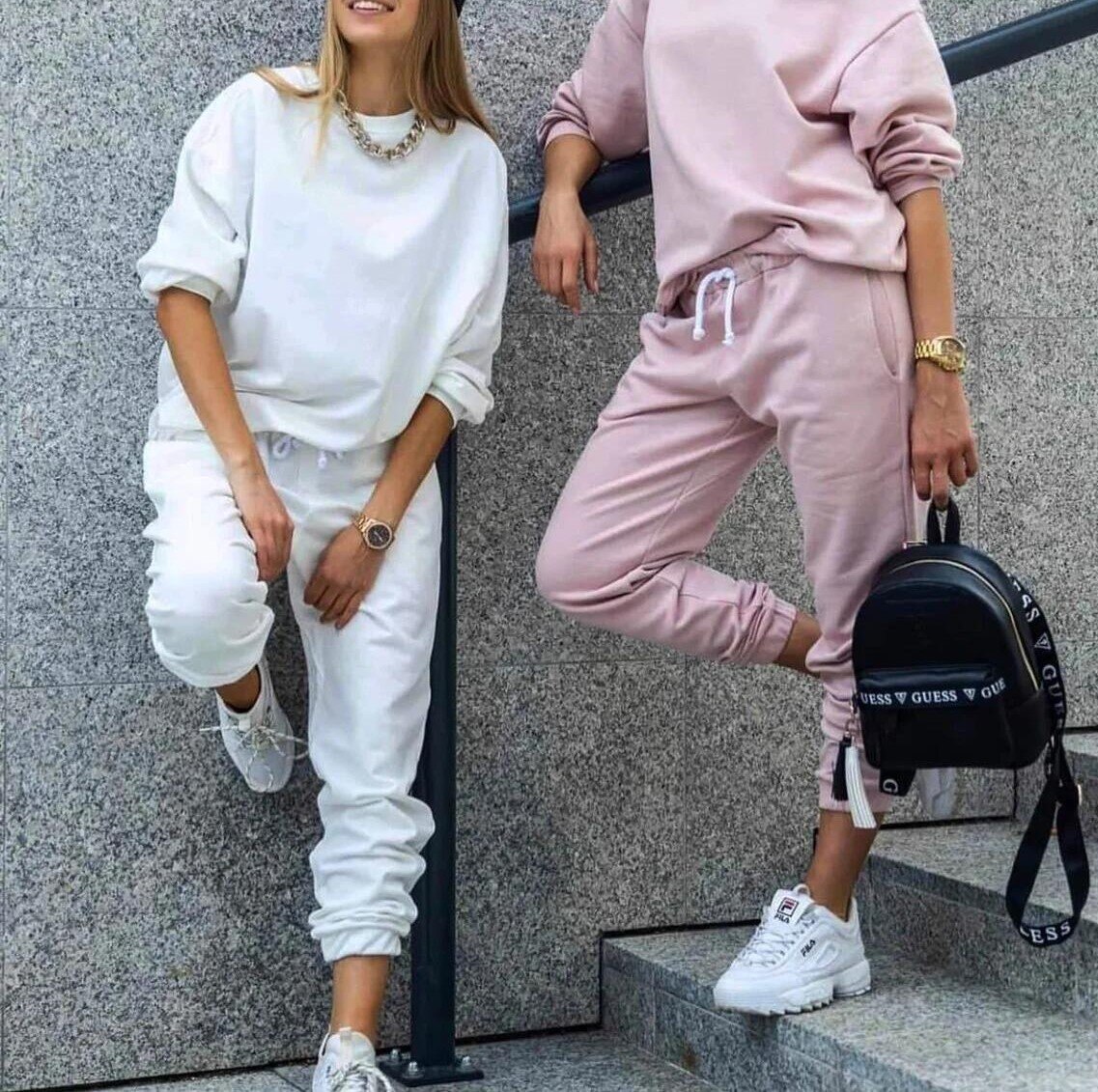 survêtement de sport deux pièces ensemble femmes hauts et pantalons sport costume automne femmes coton solide pantalons de survêtement ensemble femmes pulls
