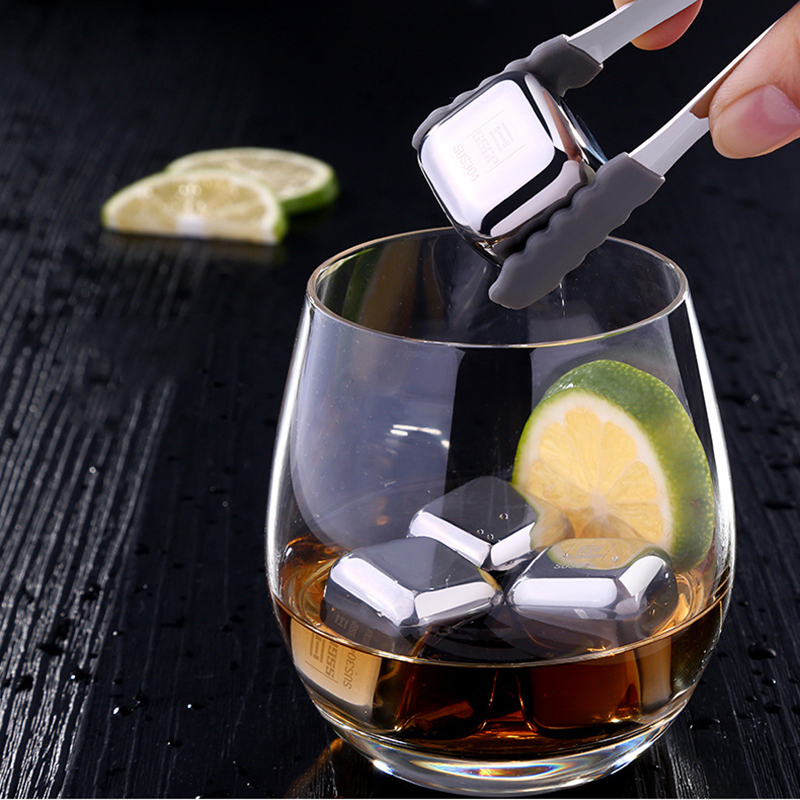 Stainless Steel Ice Cubes Reusable Chilling Stones for Whiskey Wine Keep Your Drink Cold Longer Quick-frozen Ice Particles
