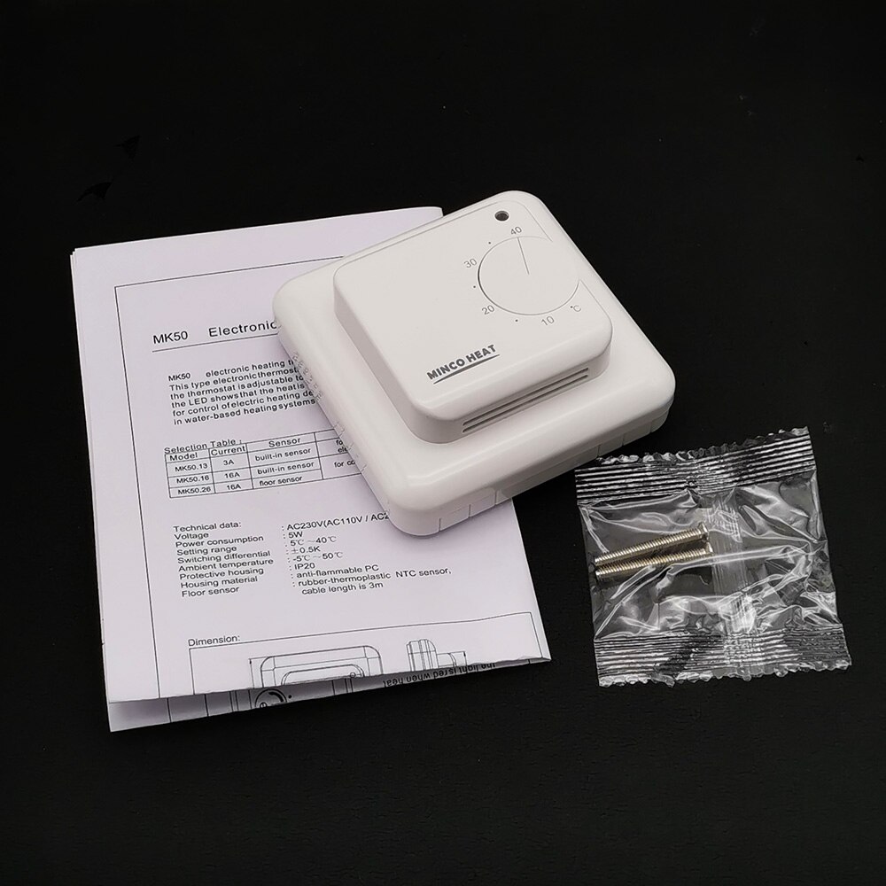 Smart Temperature Controller Thermostat 220V 16A Simple Electric Floor Heating Thermostat Knob Temperature Controller