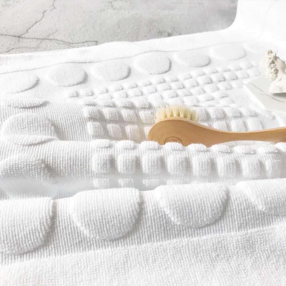 100%  bomulds bademåtte hvidblåt badeværelse tæpper og tæpper hjem hotel spa brusebad fødder håndklæder absorberende toilet badekar måtter tapis