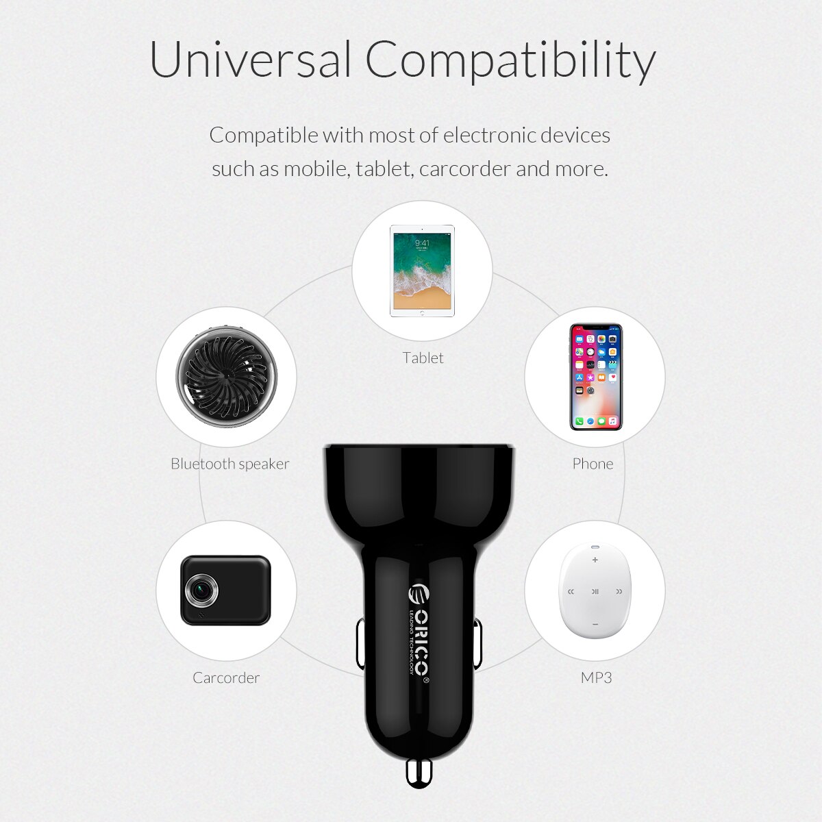 Orico 2 -port-usb-autoladegerät (5 v/ 2.1a ladestation) für iphone, samsung, xiaomi und tablets