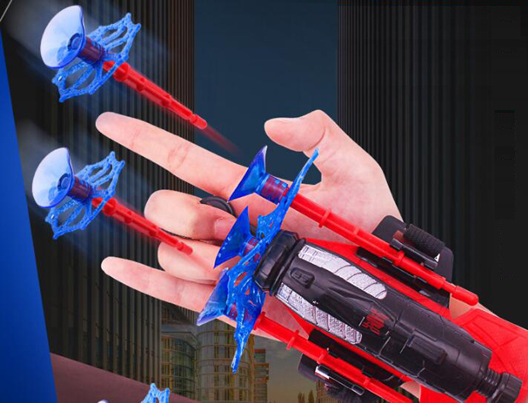 Superhelte handske launcher håndled web shooter skydning dart blaster kostume børnelegetøj  a142