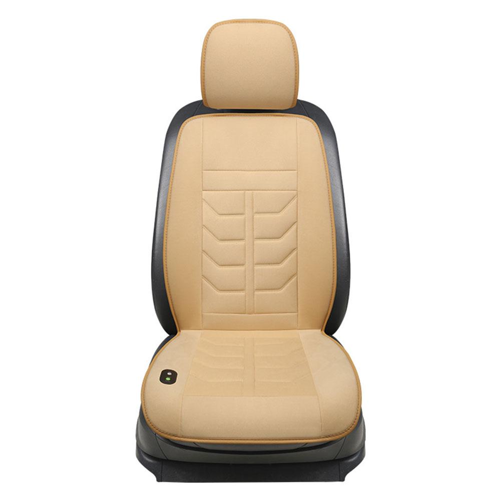 Car Heated Seat Cushion 12 V Heated Car Seat Covers Cushion Universal Seat Heater For Winter Heating Thermal Seatpad Accessories: White