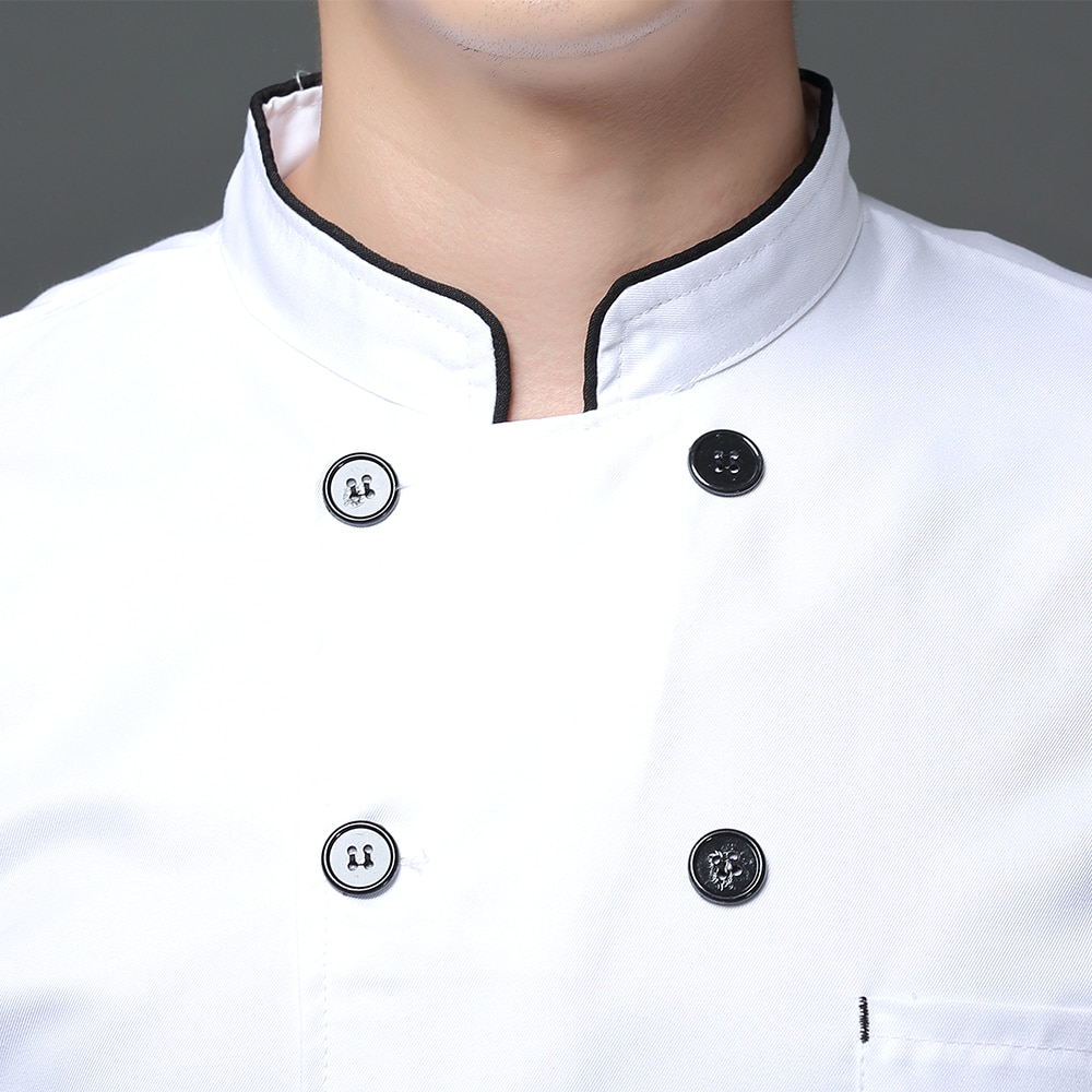 breathable unisex casual chef jacket double breasted kitchen catering restaurant service work uniform