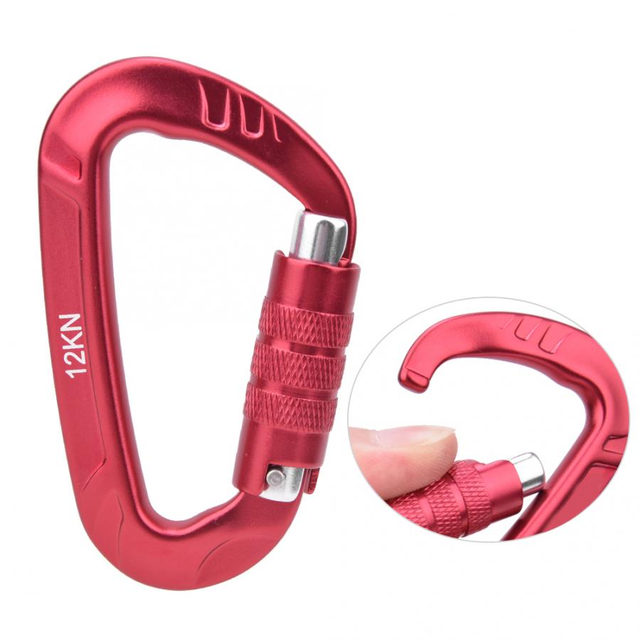 12KN Climbing Carabiner Quickdraws Climbing Buckle Lock Security Safety Lock D Carabiner Climbing Equipment