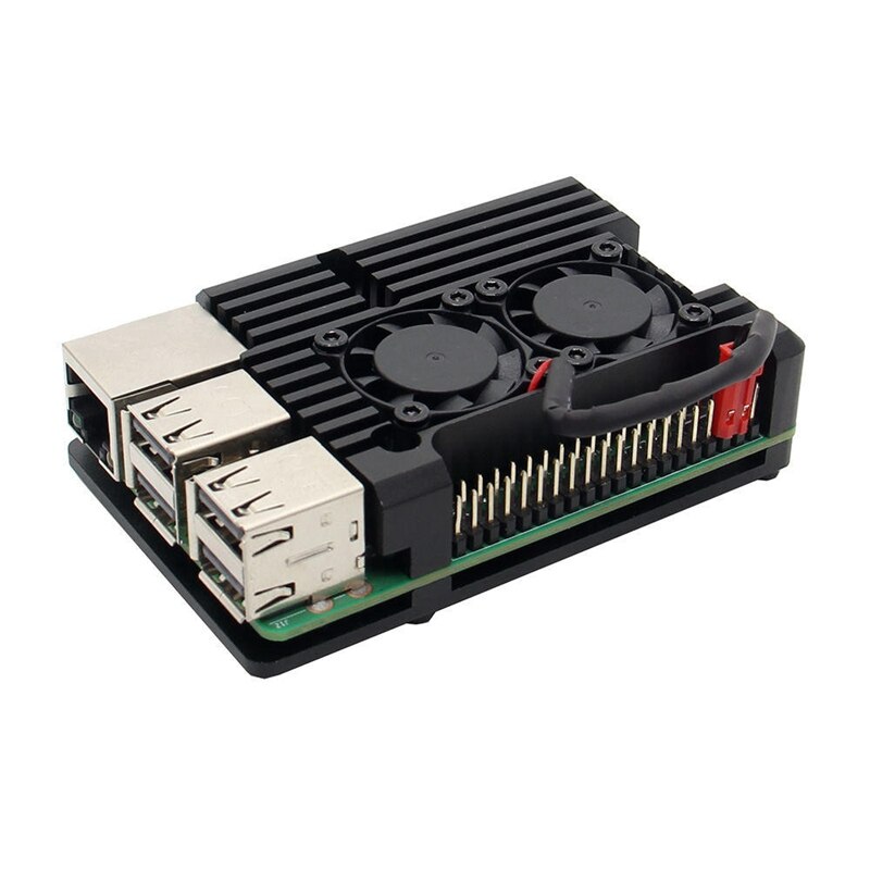 Raspberry Pi 3B Case - Aluminum Alloy Metal Enclosure with Dual Fan - for Raspberry Pi 3B+ / 3B